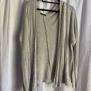 gray cardigan